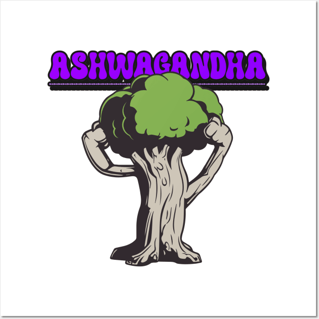 ASHWAGANDA - fitness supplement graphic Wall Art by Thom ^_^